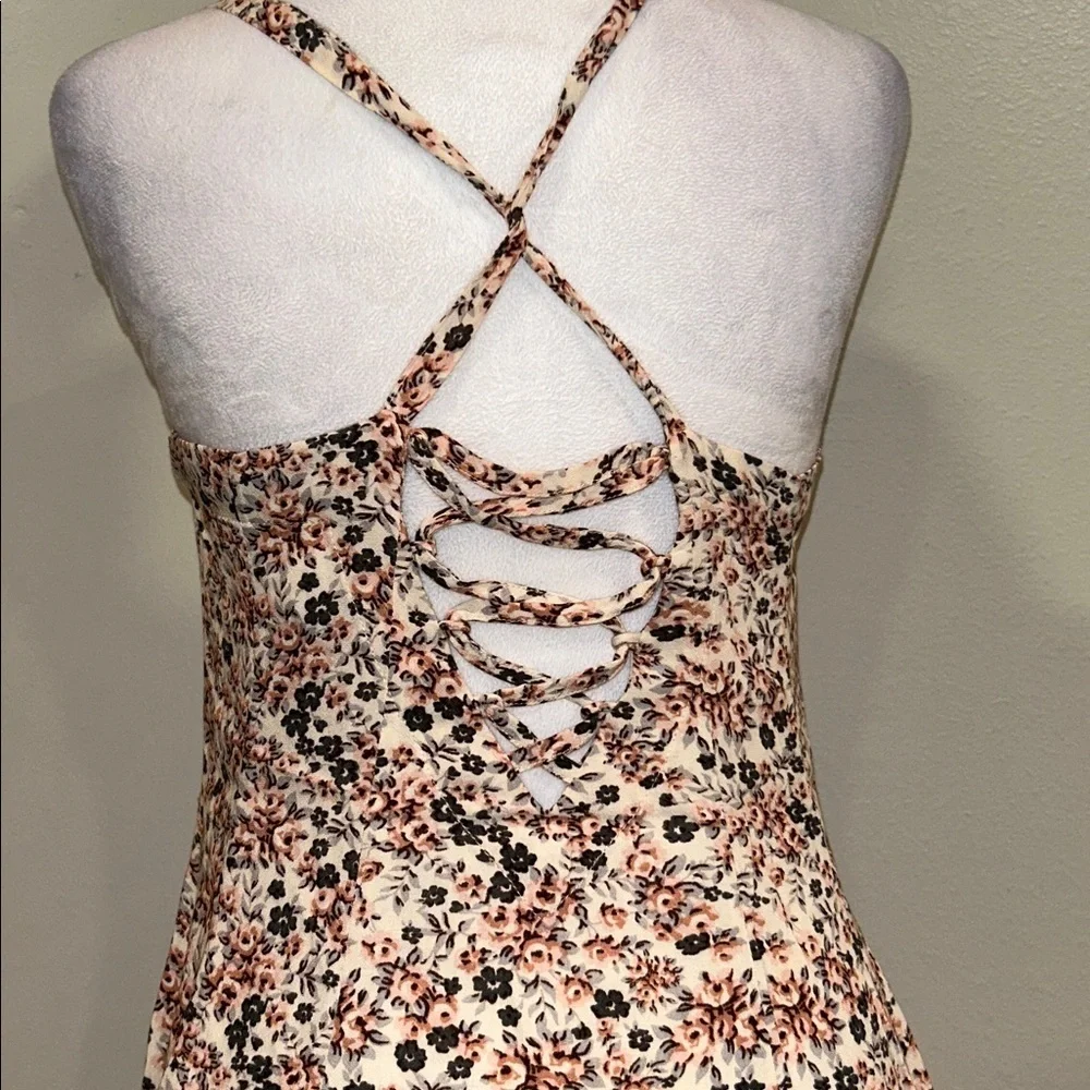Free People XS Floral Print Button Up Swing Top Blouse Boho Print Women's Top - Picture 7 of 9